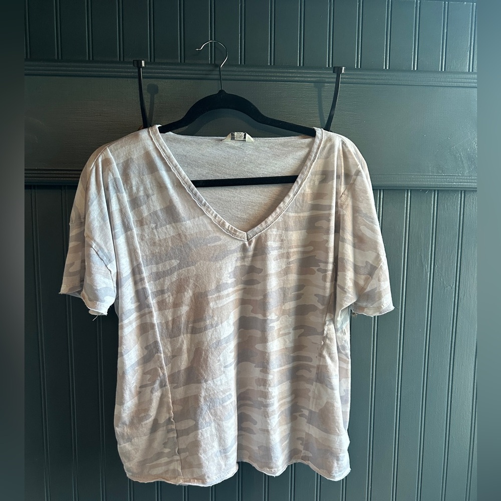Lucky Brand V-Neck Camouflage Tee